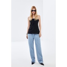 Pieces of Melon x Narod Bıçakçı MAVI Düşük Bel Wide Leg Jean Pantolon