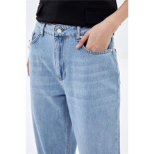 Pieces of Melon x Narod Bıçakçı MAVI Düşük Bel Wide Leg Jean Pantolon
