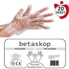 Betaskop Şeffaf Poşet Eldiven - 20 Paket (100'LÜK Paket)