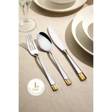 Nehir Didim Altın Sade 12 Kişilik 72 Parça Çatal Kaşık Bıçak Takımı