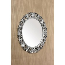 Altıntepe Dekoratif Oval Ayna Gümüş Gri