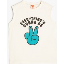 Koton Atlet Slogan Baskılı Bisiklet Yaka Kolsuz Pamuklu