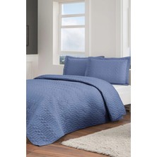 Taç Parley Çift Kişilik Yatak Örtüsü Seti - Lacivert