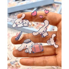 Kağıt Gemi Dükkan Sanrio Cinnamoroll Karakterli 4 Bölümlü 100 Yaprak Mavi Kutu Sticker Seti bullet Journal Scrapbook