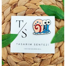 Tasarım Sentezi Rozet Metal Broş Yaka Çanta Kıyafet Şapka Takı Aksesuar Salyangoz Turbo Gary Snail Sümüklü Böcek