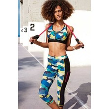 Yeni İnci Desenli Siyah Spor Tayt