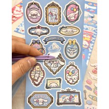 Kağıt Gemi Dükkan Sanrio Cinnamoroll Karakteri 6 Yaprak Sticker Bullet Journal Çıkartma