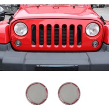 Praise6 Araba Ön Dönüş Sinyalleri Işıklar Kapak Dekorasyon Aksesuarları Jeep Wrangler Jk 2007-2017 Için, Abs Füme Siyah (Yurt Dışından)