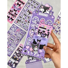 Kağıt Gemi Dükkan Sanrio Kuromi Karakteri 6 Yaprak Sticker Bullet Journal Çıkartma