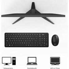 Lenovo Lecoo KW204 2.4GHz Kablosuz Türkçe Q Klavye & Mouse Set Siyah