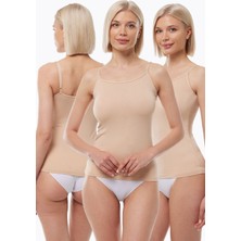 Malabadi Kadın Ten 3 Lü Paket Modal Ayarlanabilir Ip Askılı Atlet 140 3M140