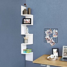vexillum Uçan Raf Modern Dekoratif Tasarım 5 Bölümlü Uçan Raf Kitaplık Gizli Bağlantılı Raf Aksesuar Rafı