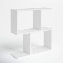 vexillum Yan Sehpa Mini Kitaplık Çiçeklik Dekoratif Sehpa Kahve Çay Tepsisi Modern Sehpa Dekoratif Beyaz