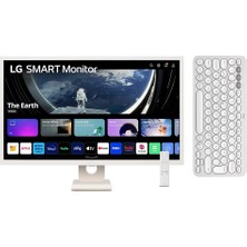 Lg 31.5'' 32SR50F-W Webos 8ms IPS Fhd Smart Monitör - Logitech Pebble Keys 2 K380S Multi-Device Bluetooth Klavye - Grafit (Türkçe Tuş Dizimi)