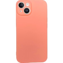 Bumudur Aksesuar iPhone 14 Içi Süet Tasarımı Turuncu Silikon Kılıf