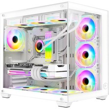 Gametech Prime V2 Beyaz Tuş Kontrollü Rgb 7X120MM Fan Gaming Bilgisayar Kasası