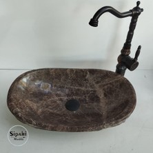 Sipahi Marble Dark Emperador Elips Lavabo