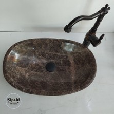 Sipahi Marble Dark Emperador Elips Lavabo