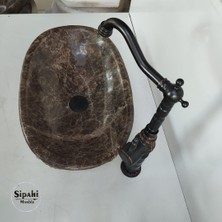 Sipahi Marble Dark Emperador Elips Lavabo