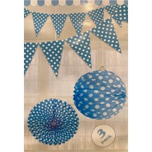 New Bliss 3'lü Parti Doğum Günü Ev Dekorasyon Puantiyeli Asma Kağıt Süs