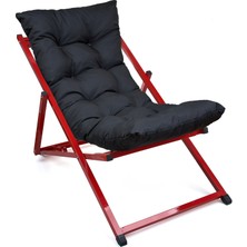 Hundemir Katlanabilir Minderli  Bahçe Balkon  Teras Şezlong 1 Şezlong