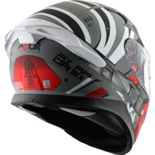 Axor Apex Hex 2 - Dull Cool Grey Red / Dcgr - Motosiklet Kask