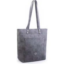 Bundle Island Büyük Boy Kadın Spor Omuz Çantası Uzun Omuz Askılı Gri King (En :30 Boy:36)