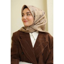 Silk Home Kahverengi Desenli Tivil Ipek Eşarp 11392-13