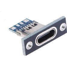 Alkatronik USB 3.1 Type C Panel Montaj Dişi Soket 4 Pin Smd Lehimlenebilir Padler Konnektör Telefon Şarj Board