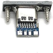 Alkatronik USB 3.1 Type C Panel Montaj Dişi Soket 4 Pin Smd Lehimlenebilir Padler Konnektör Telefon Şarj Board
