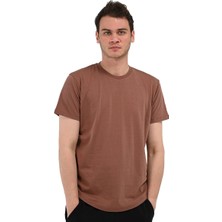 Sportive Ognian Erkek Kahverengi Günlük Stil T-Shirt 24YETL18D05-KHV
