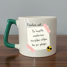 Mor Mürekkep Kendime Not: Bu Hayatta Emeklerimin Karşılığını Baskılı Yeşil Kulplu D Kupa