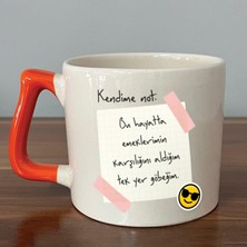 Mor Mürekkep Kendime Not: Bu Hayatta Emeklerimin Karşılığını Baskılı Turuncu Kulplu D Kupa