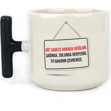 Mor Mürekkep Göt Sadece Arkada Değildir Baskılı Siyah Kulplu T Kupa