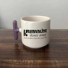 Mor Mürekkep Kayınvalide Ikinci Anne Baskılı Mor Kulplu T Kupa