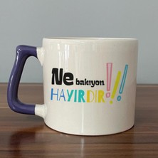 Mor Mürekkep Ne Bakıyon Hayırdır Baskılı Mor Kulplu D Kupa