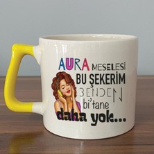 Mor Mürekkep Aura Meselesi Bu Şekerim Baskılı Sarı Kulplu D Kupa