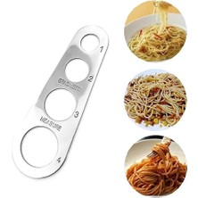 Yaci Shop Gümüş Tarzı Çelik Spagetti Ölçer Pişirme Malzemeleri Kontrol Araçları Makarna Cetvel Ölçme 4 Servis Aracı Porsiyon Mutfak Gadget D0Y7 (Yurt Dışından)