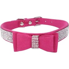 Shanhua Shop Siyah Stil S Beden Pet Rhinestones Yay Düğüm Yaka Köpek Kedi Bling Yumuşak Sevimli Kravat Yaka Pu Deri Pet Yaka Pet Köpek Malzemeleri (Yurt Dışından)