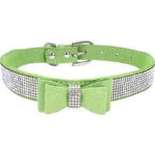 Shanhua Shop Siyah Stil S Beden Pet Rhinestones Yay Düğüm Yaka Köpek Kedi Bling Yumuşak Sevimli Kravat Yaka Pu Deri Pet Yaka Pet Köpek Malzemeleri (Yurt Dışından)