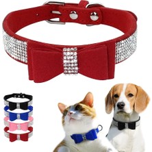 Shanhua Shop 12MOR Tarzı S Beden Bling Rhinestone Yavru Kedi Tasmaları Ayarlanabilir Deri Ilmek Yavru Yaka Küçük Orta Köpekler Için Catuahua Pug Yorkshire (Yurt Dışından)