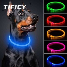 Shanhua Shop Sarı Stil M Boyutu LED Işık Köpek Tasması Ayrılabilir Parlayan USB Şarj Aydınlık Tasma Büyük Kedi Yaka Küçük Parlak Labrador Evcil Köpekler Ürünleri (Yurt Dışından)