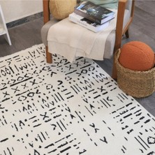 Alperenler Tekstil Şönil Kilim Saçaklı Kaymaz Dokuma Kilim Salon Halısı Mutfak Halısı Balkon Halısı Yolluk Iskandinav