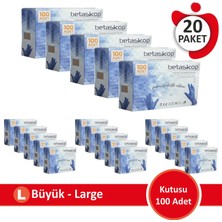 Betaskop Hibrit Elastik Pudrasız Eldiven - Beyaz 20 Paket (100'LÜK Kutu)