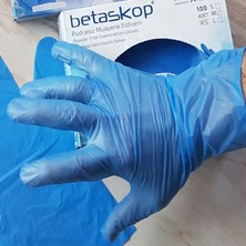 Betaskop Hibrit Elastik Pudrasız Eldiven - Mavi 20 Paket (100'LÜK Kutu)