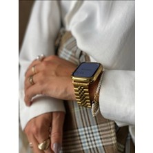 Bushco Store Apple Watch Gold Renkli Paslanmaz Çelik Kordon 38-40-41 mm