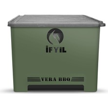 İfyıl Vera Pelet Yakıtlı Dumansız Sağlıklı Döküm Izgaralı Mangal & Barbekü (2 kg Pelet Içerisinde)