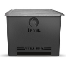 İfyıl Vera Pelet Yakıtlı Dumansız Sağlıklı Döküm Izgaralı Mangal & Barbekü (2 kg Pelet Içerisinde)