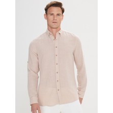 Altınyıldız Classics Koyu Bej Erkek Gömlek 4A2024200011