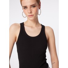 Lee U Yaka Siyah Kadın T-Shirt L241615001-Kolsuz T-Shirt